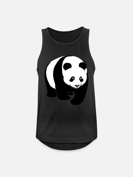 panda bär bear - Männer Tank Top atmungsaktiv - Schwarz