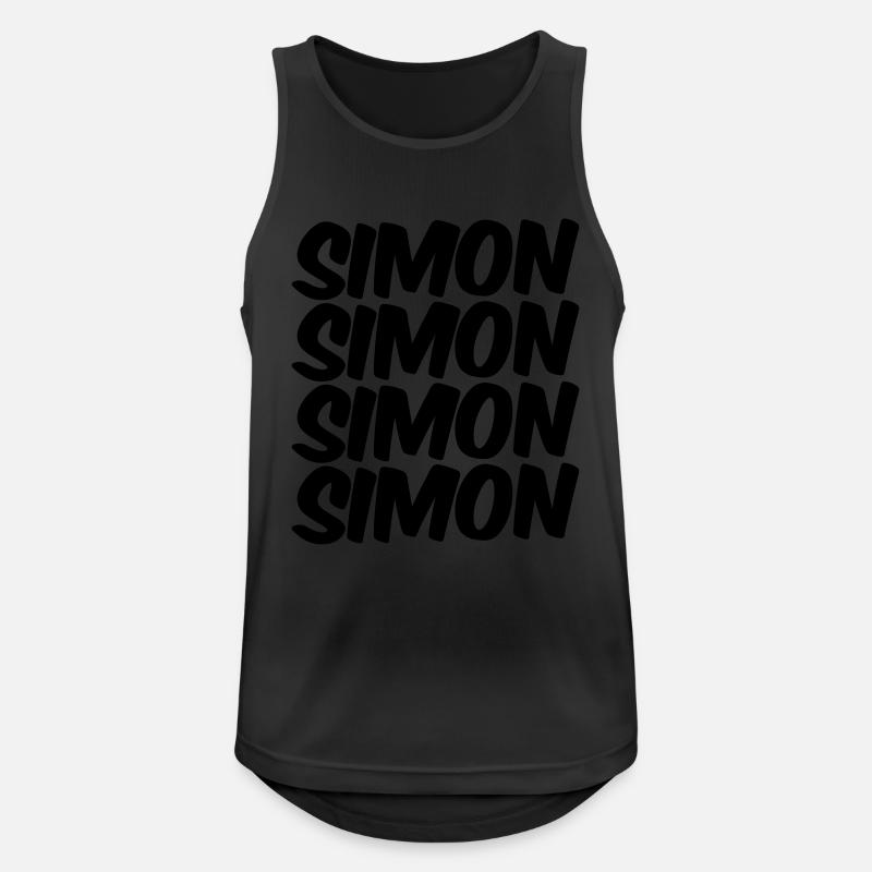 Simon Simon - Männer Tank Top atmungsaktiv - Schwarz