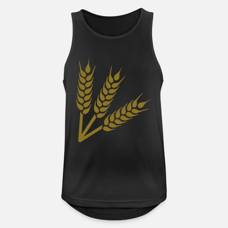 Weizen - Männer Tank Top atmungsaktiv - Schwarz