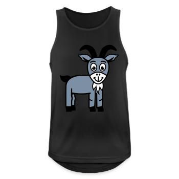 Ziege - Männer Tank Top atmungsaktiv - Schwarz - Vorne - Nick (188cm)