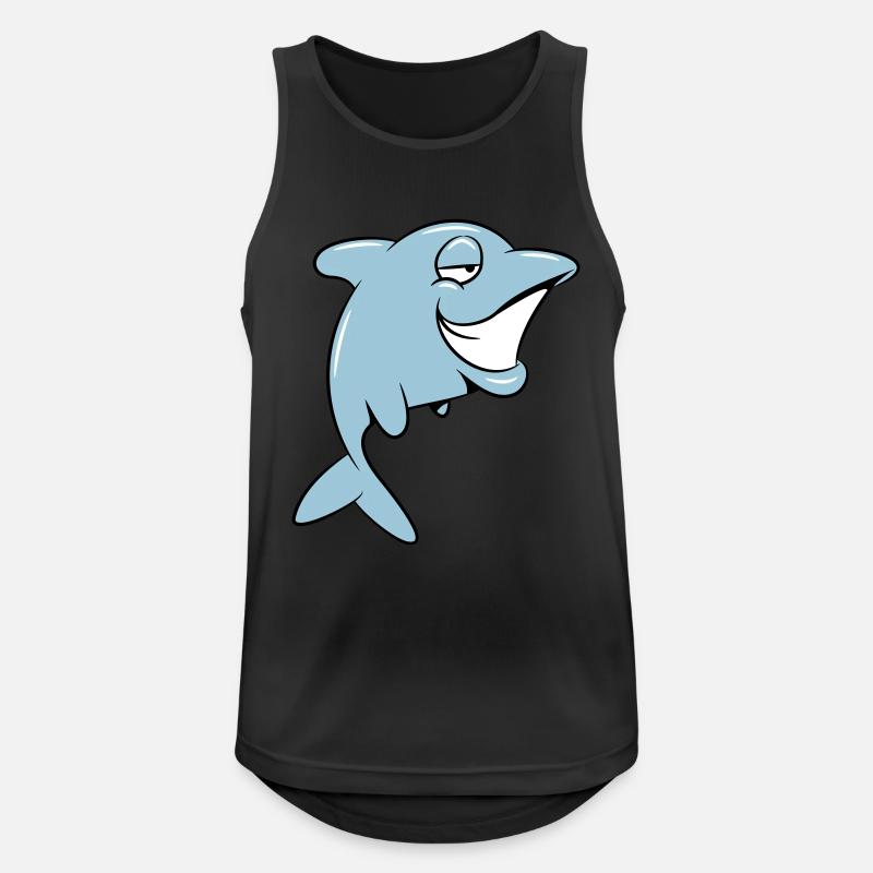 delfin witzig - Männer Tank Top atmungsaktiv - Schwarz