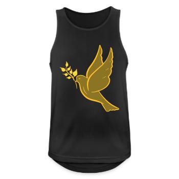 Friedenstaube, hand gezeichnet. Friedenssymbol - Männer Tank Top atmungsaktiv - Schwarz - Vorne - Nick (188cm)