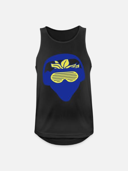 Jordbær DJ Frugt Ansigt Grins Party Club Musik - Herre tanktop åndbar - sort
