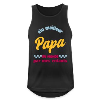 élu meilleur papa du monde par mes enfants - Débardeur respirant Homme - noir - Devant - Nick (188cm)