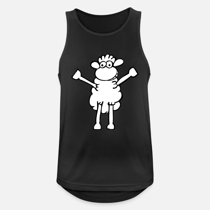 Moppel Schaf Flex - Männer Tank Top atmungsaktiv - Schwarz