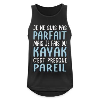 Je ne suis pas parfait mais je fais du kayak - Débardeur respirant Homme - noir - Devant - Nick (188cm)