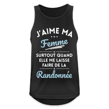 J'aime ma femme quand me laisse faire Randonnée - Débardeur respirant Homme - noir - Devant - Nick (188cm)