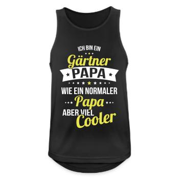 Gärtner Papa wie ein normaler Papa viel cooler - Männer Tank Top atmungsaktiv - Schwarz - Vorne - Nick (188cm)