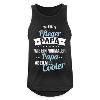 Pfleger Papa wie ein normaler Papa viel cooler - Männer Tank Top atmungsaktiv - Schwarz - Vorne - Nick (188cm)