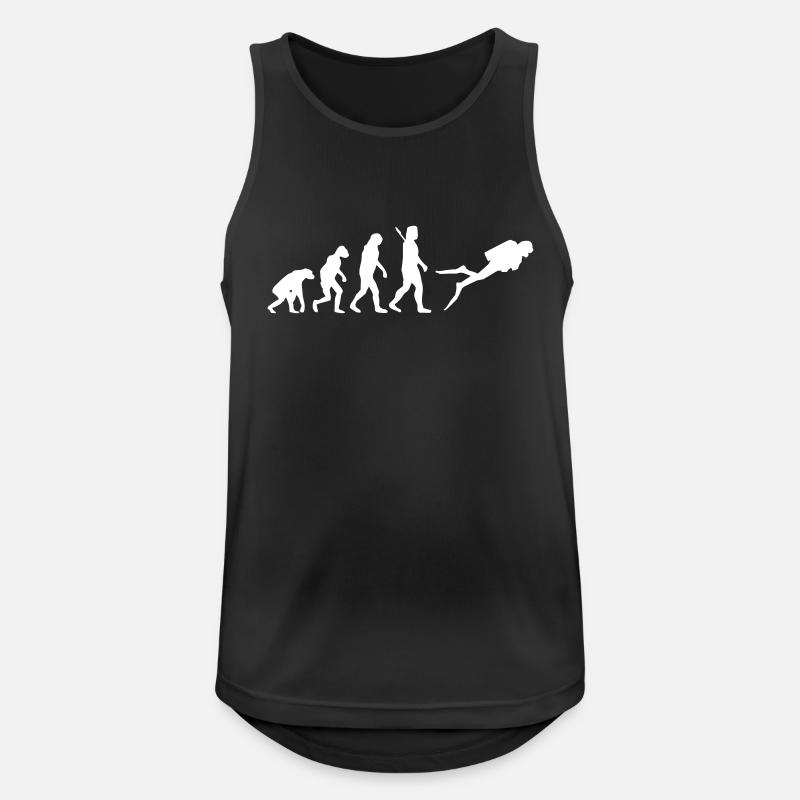Evolution Tauchen - Männer Tank Top atmungsaktiv - Schwarz