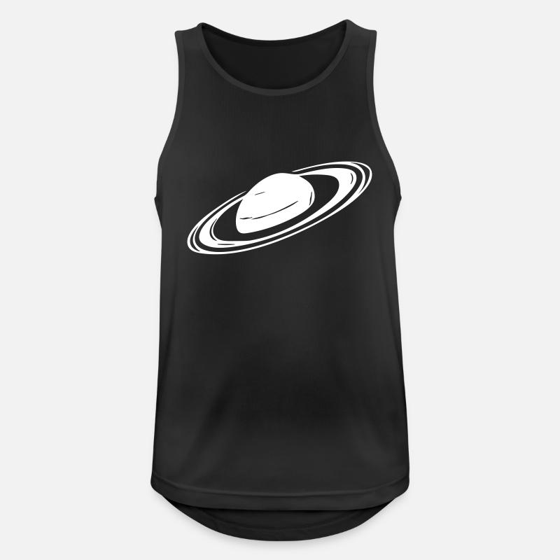Saturn with rings - Saturn ring - Men's Breathable Tank Top - black