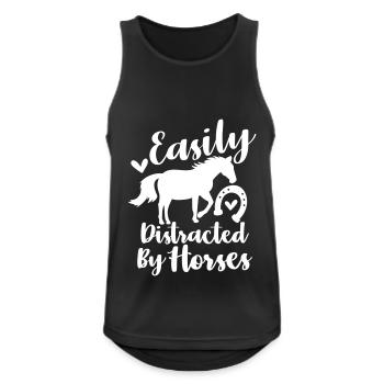 PFERDE ABLENKEN ABLENKUNG PFERD PFERDEN HUF MOTIV - Männer Tank Top atmungsaktiv - Schwarz - Vorne - Nick (188cm)