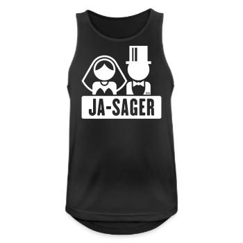 Ja-Sager (Bräutigam / Braut / JGA / Polterabend) - Männer Tank Top atmungsaktiv - Schwarz - Vorne - Nick (188cm)
