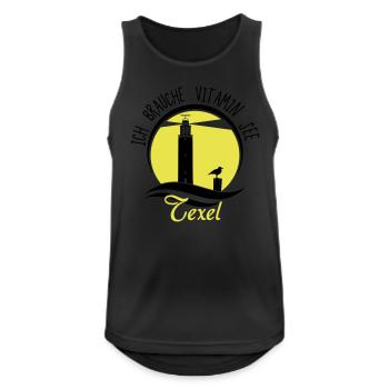 Vitamin See Texel_Leuchtt - Männer Tank Top atmungsaktiv - Schwarz - Vorne - Nick (188cm)