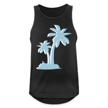 Palmen - Männer Tank Top atmungsaktiv - Schwarz - Vorne - Nick (188cm)
