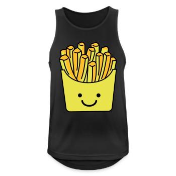 Frites françaises Smile - Débardeur respirant Homme - noir - Devant - Nick (188cm)