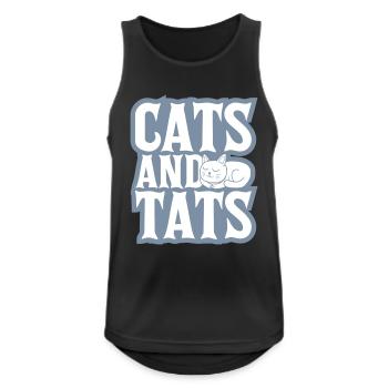 cats and tats Zitat - Männer Tank Top atmungsaktiv - Schwarz - Vorne - Nick (188cm)