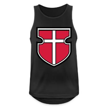 blason bouclier chevalier croisade croisade croix aller - Débardeur respirant Homme - noir - Devant - Nick (188cm)