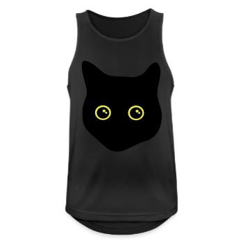 black cat, cat eyes - Men's Breathable Tank Top - black - Front - Nick (188cm)