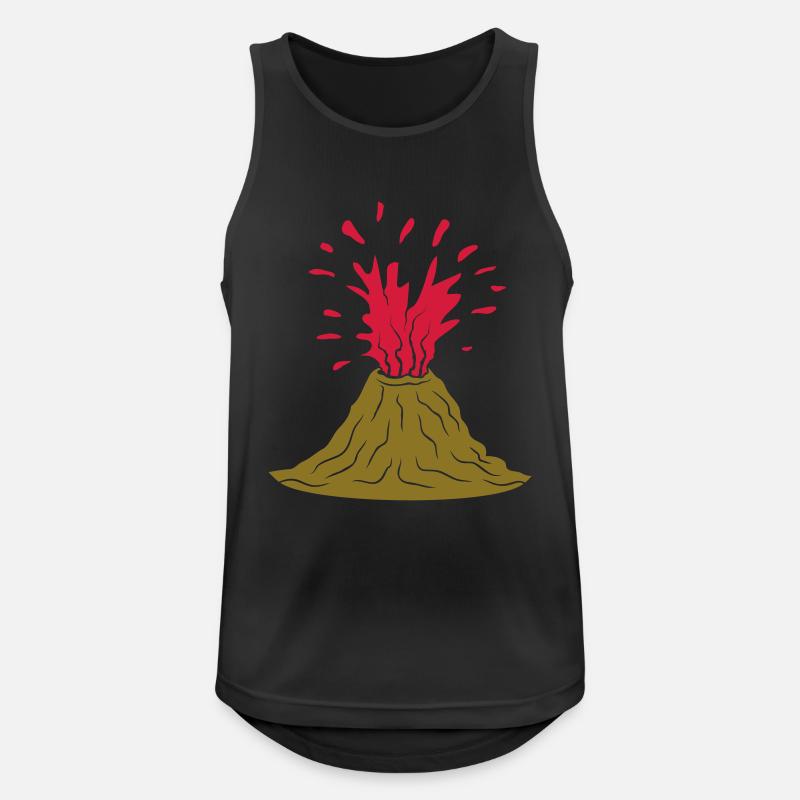 Vulkan Ausbruch Design - Männer Tank Top atmungsaktiv - Schwarz