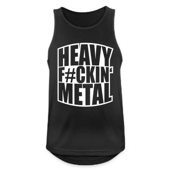 Heavy F#ckin' Metal Hard Rock Musik Text Spruch - Men's Breathable Tank Top - black - Front - Nick (188cm)