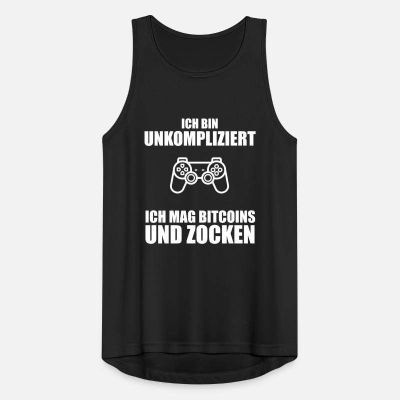 Ich bin unkompliziert ich mag Bitcoins und Zocken. Männer Tank Top atmungsaktiv