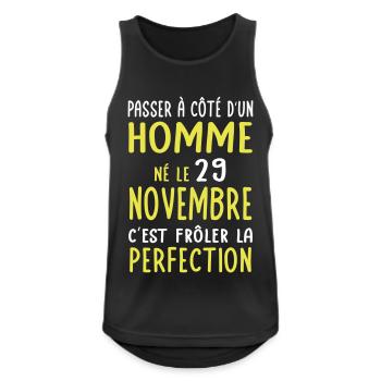 Anniversaire - Né le 29 Novembre Frôler perfection - Débardeur respirant Homme - noir - Devant - Nick (188cm)