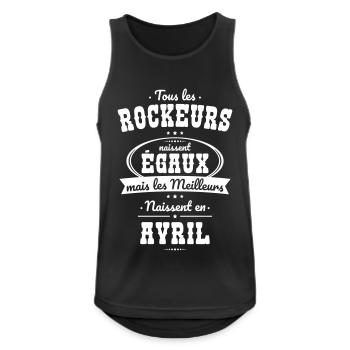 Rockeurs égaux meilleurs naissent en Avril - Débardeur respirant Homme - noir - Devant - Nick (188cm)
