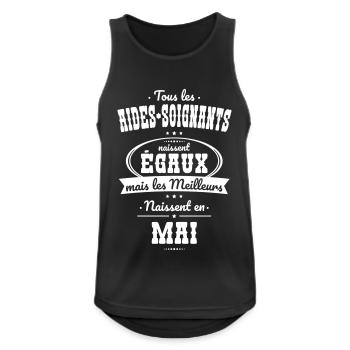 Aides-soignants égaux meilleurs naissent en Mai - Débardeur respirant Homme - noir - Devant - Nick (188cm)
