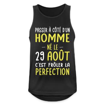 Anniversaire - Né le 29 Août Frôler perfection - Débardeur respirant Homme - noir - Devant - Nick (188cm)