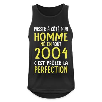 20th Anniversary - Born in August 2004 - Men's Breathable Tank Top - black - Front - Nick (188cm)