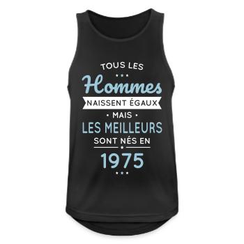 Anniversaire 50 ans - Meilleurs sont nés en 1975 - Débardeur respirant Homme - noir - Devant - Nick (188cm)