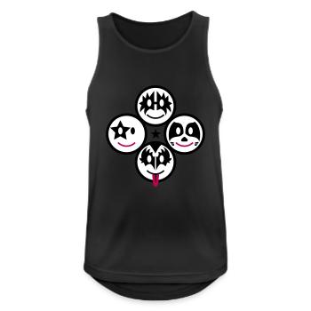 Smiley Kiss Icons (quadratisch) 3c - Débardeur respirant Homme - noir - Devant - Nick (188cm)