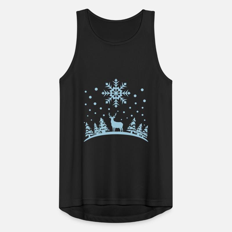 Winter - deer, forest and snow Men's Breathable Tank Top