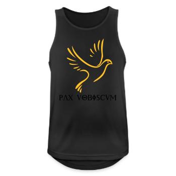 Pax vobiscum - Friede sei mit euch! - Männer Tank Top atmungsaktiv - Schwarz - Vorne - Nick (188cm)