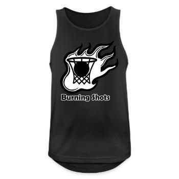 Basketball in Flammen - Design mit brennenden Schüssen - Männer Tank Top atmungsaktiv - Schwarz - Vorne - Nick (188cm)