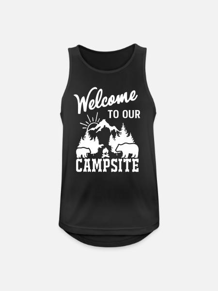 Bergnatur Lagerfeuerszene - Männer Tank Top atmungsaktiv - Schwarz