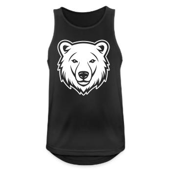Eisbär Kopf Polar bär - Männer Tank Top atmungsaktiv - Schwarz - Vorne - Nick (188cm)