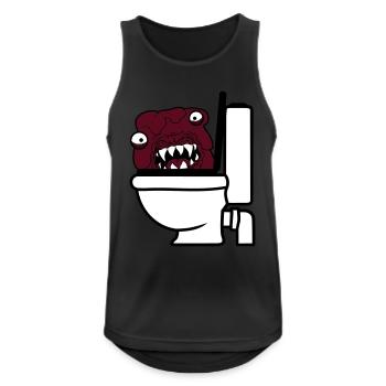 toilettes toilettes merde merde wc dangereux baz - Débardeur respirant Homme - noir - Devant - Nick (188cm)