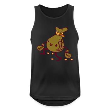Glücklicher gehender Geldsack Comic - Männer Tank Top atmungsaktiv - Schwarz - Vorne - Nick (188cm)
