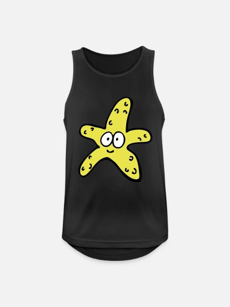 Seestern - Männer Tank Top atmungsaktiv - Schwarz