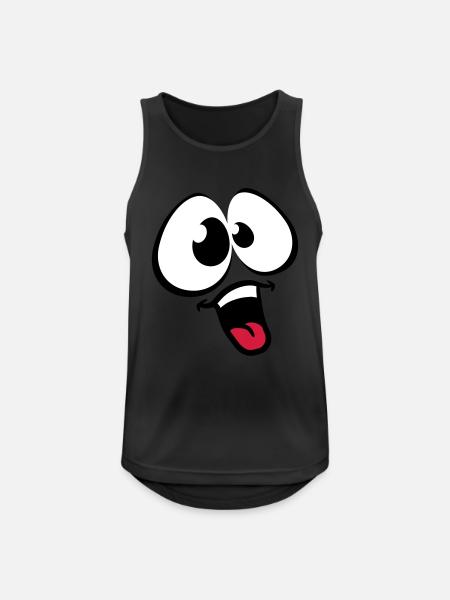 Funny Comic Face - Männer Tank Top atmungsaktiv - Schwarz