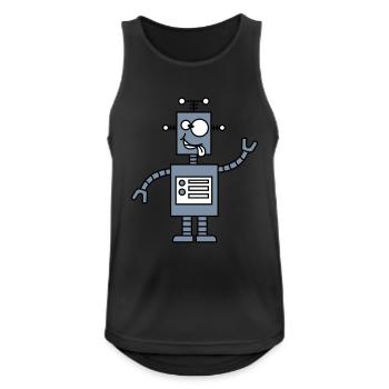 Funny Crazy Robot - Débardeur respirant Homme - noir - Devant - Nick (188cm)