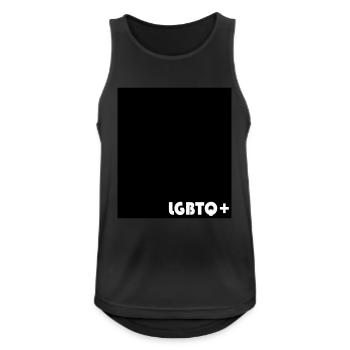 LGBTQ+ - Männer Tank Top atmungsaktiv - Schwarz - Vorne - Nick (188cm)