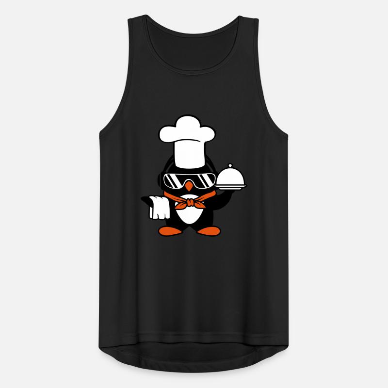 Penguin Chef Chef Chef Hat Lunettes de soleil de cuisson Débardeur respirant Homme