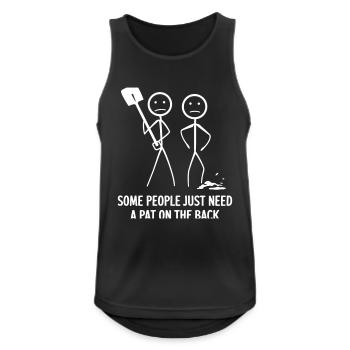 Conception humoristique de la tape dans le dos - Débardeur respirant Homme - noir - Devant - Nick (188cm)