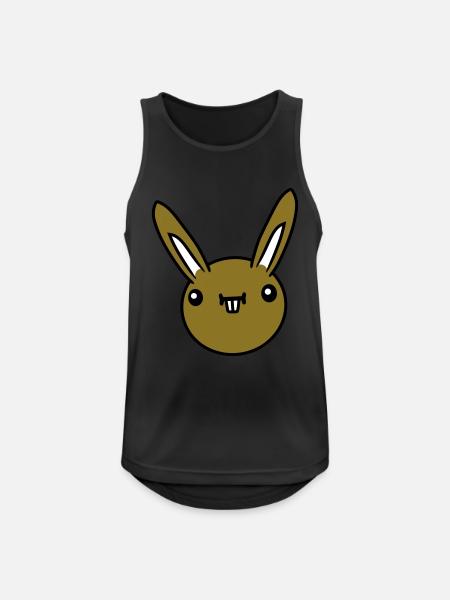 Kanin Sjovt Ansigt Grimasse Fjollet Sjovt Smil - Herre tanktop åndbar - sort