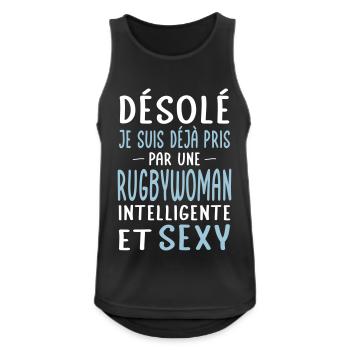 Désolé déjà pris par une rugbywoman sexy - Débardeur respirant Homme - noir - Devant - Nick (188cm)