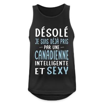 Désolé déjà pris par une Canadienne sexy - Débardeur respirant Homme - noir - Devant - Nick (188cm)