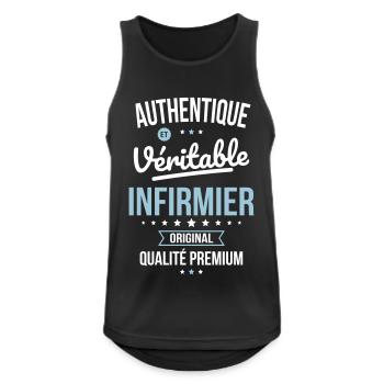 Authentique et véritable infirmier - Original - Débardeur respirant Homme - noir - Devant - Nick (188cm)